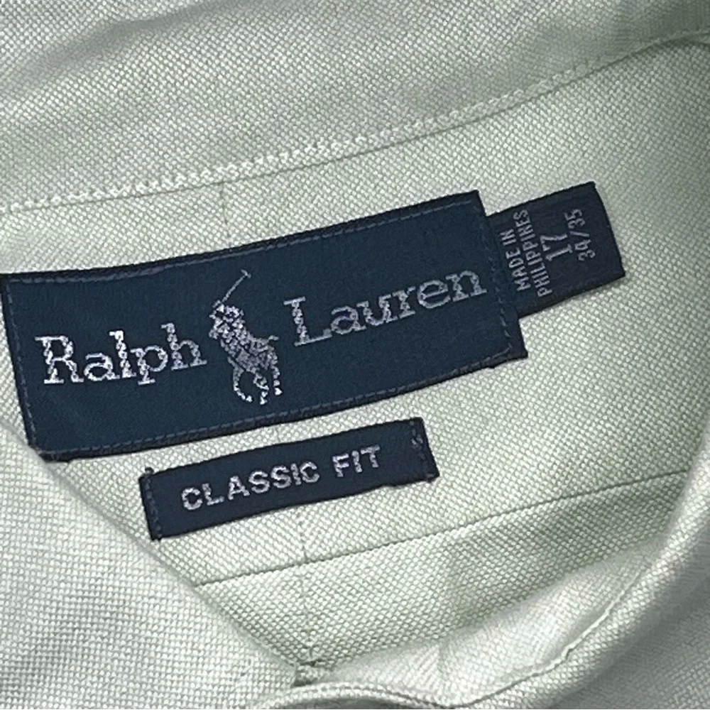 Ralph Lauren Classic Mint Green Casual Men’s Button Down Shirt 17 34/36 - Picture 2 of 6